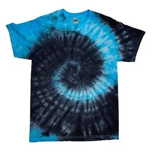 Tie Dyed Black and Light Blue T Shirt